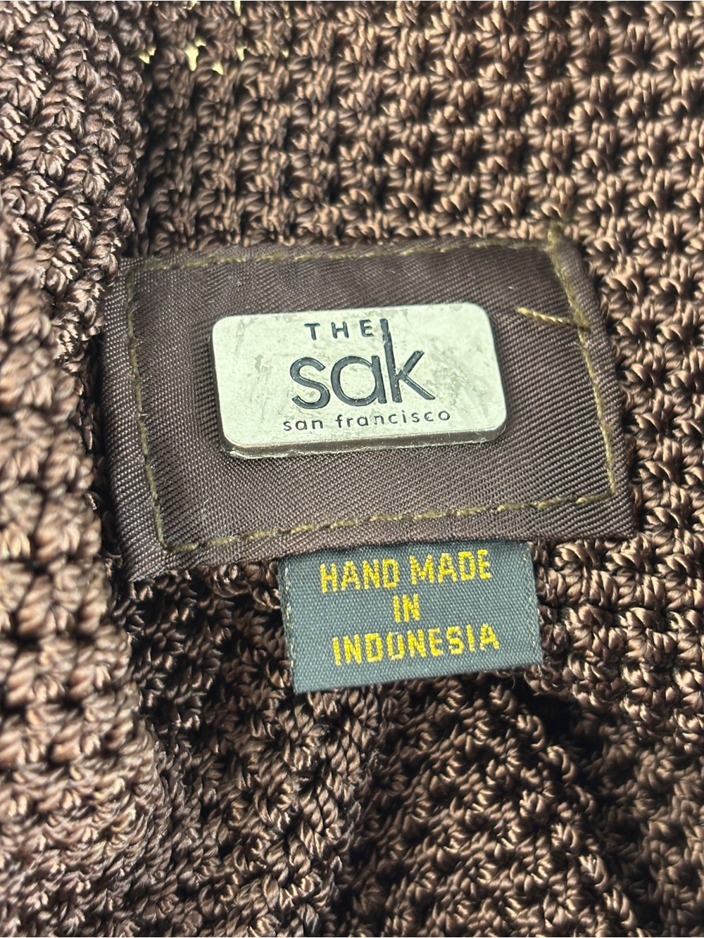 The Sak 120 Crochet Hobo Bucket Bag in Dark Brown LIKE NEW! - Picture 8 of 11